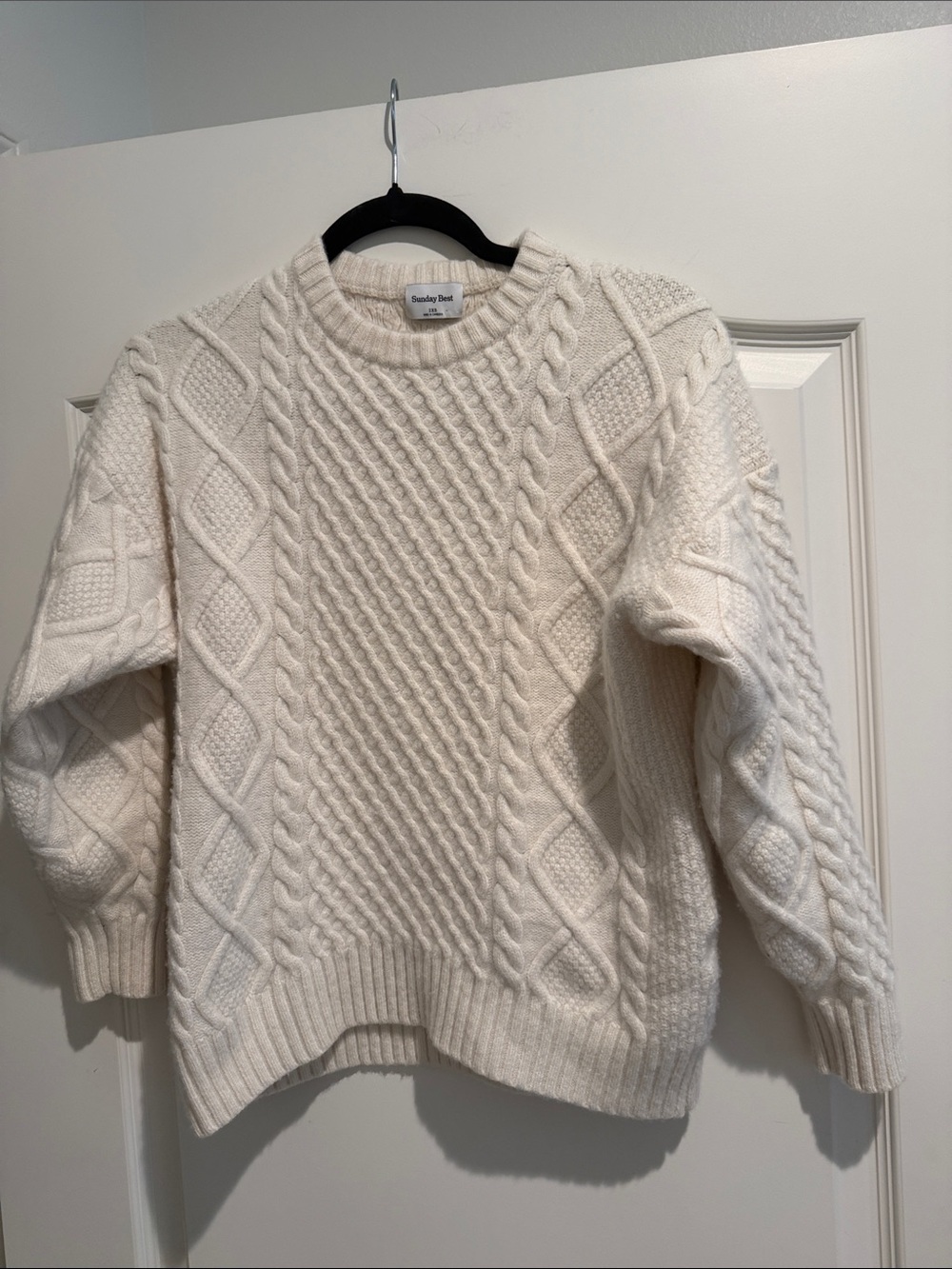 Sunday best Aritzia ivory white wool cotton sweater xxs fits XS